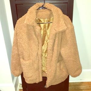 NEW camel teddy bear coat